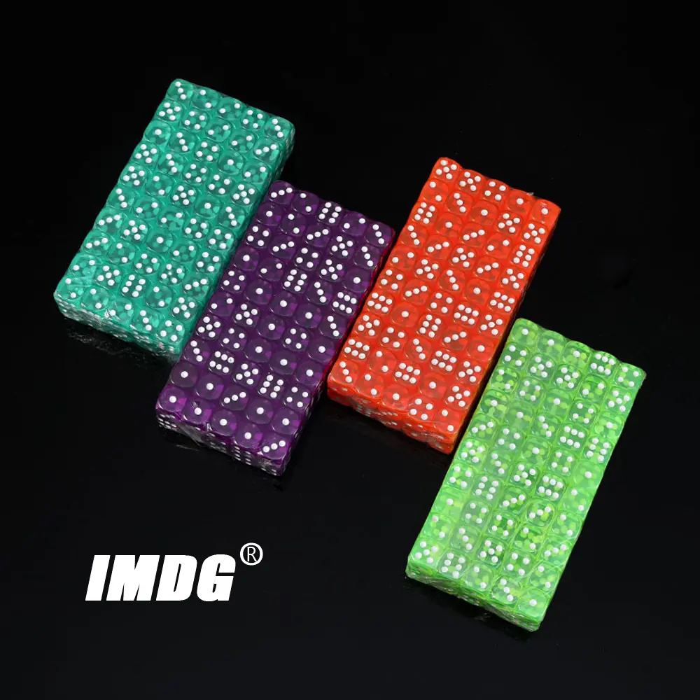 100pcs/pack Colors Acrylic Dice 14mm Transparent Round Corner High Quality Bar ktv Game Dice