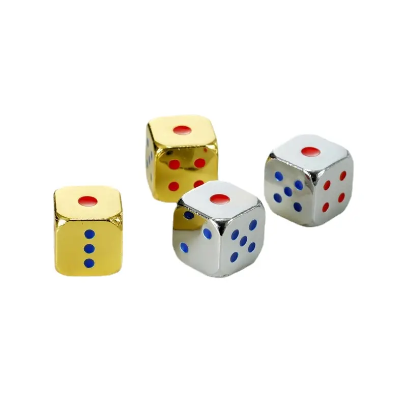 2Pcs/set  Foreign Trade New Products Metal Extra Large Dice Silver Gold Bar Supplies KTV Dice 18mm