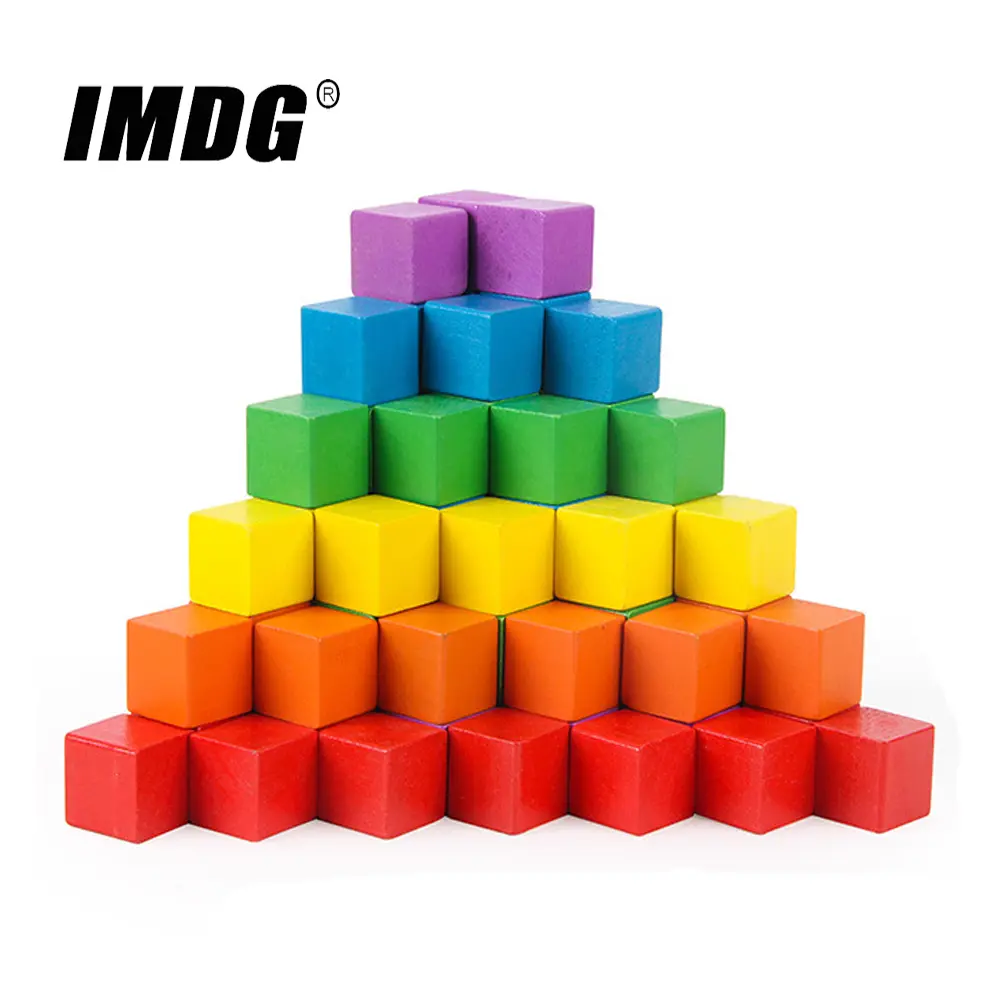 100pcs/set Wood Cubes Blocks 20mm Blank Dice Square Corner Colorful Board Game DIY Tokens Early Education