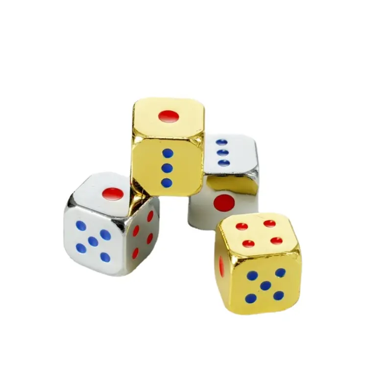 2Pcs/set  Foreign Trade New Products Metal Extra Large Dice Silver Gold Bar Supplies KTV Dice 18mm