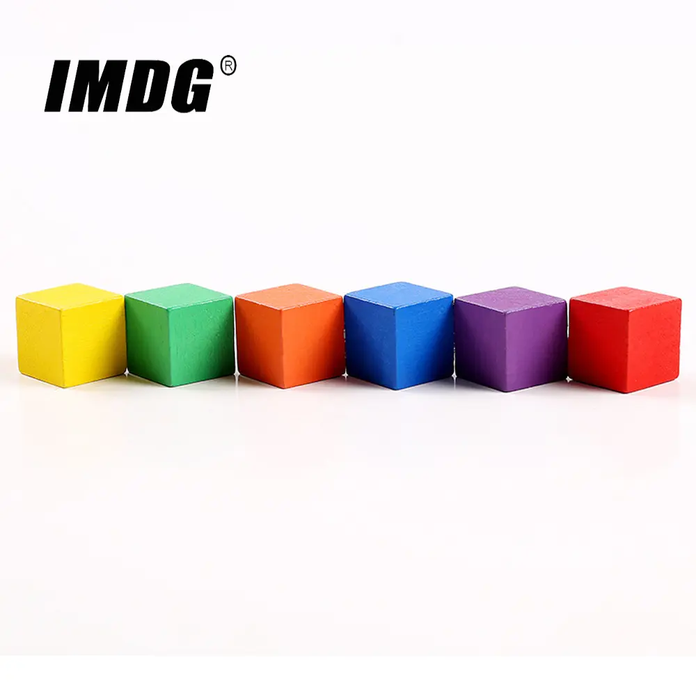 100pcs/set Wood Cubes Blocks 20mm Blank Dice Square Corner Colorful Board Game DIY Tokens Early Education
