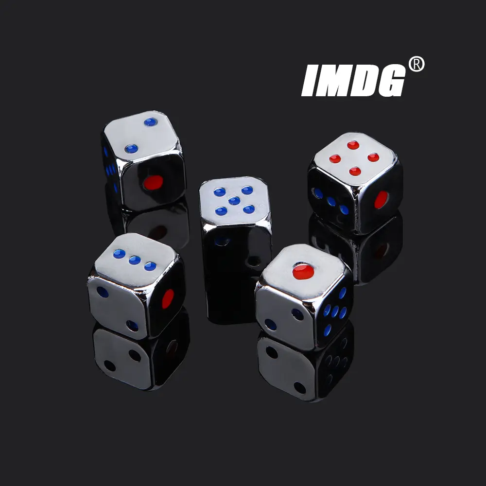 5Pcs/pack Metal #13 Dice Gold Silver Color Dots Dice KTV Bar Entertainment Supplies Fun Dice