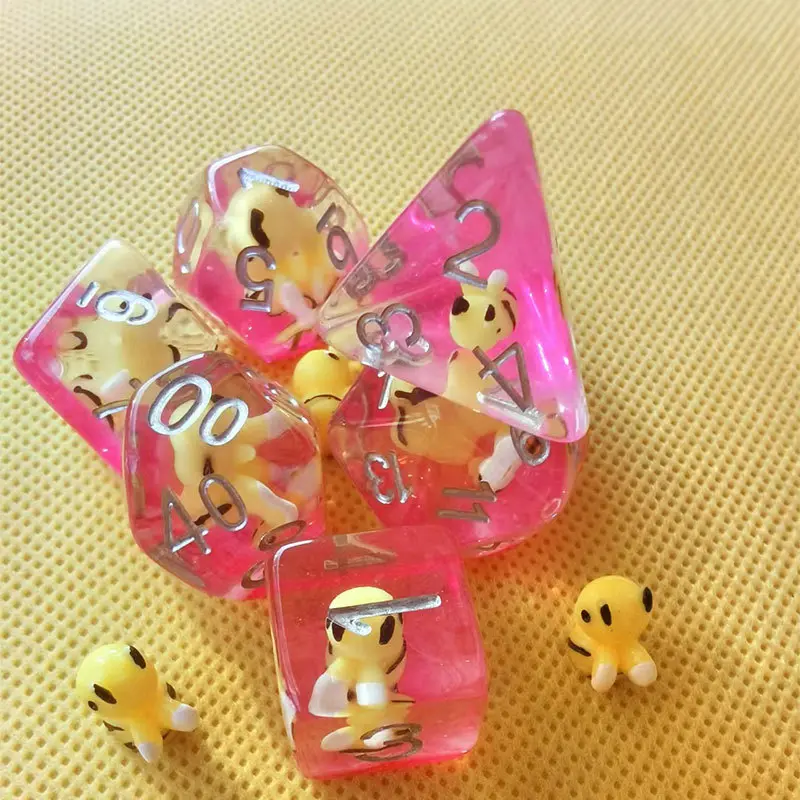 7Pcs/set Hot Selling Cartoon Cute Bee Animal Dice Early Education Puzzle  Game Dice