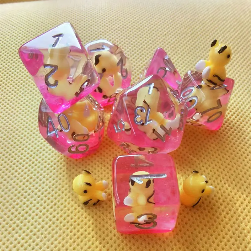 7Pcs/set Hot Selling Cartoon Cute Bee Animal Dice Early Education Puzzle  Game Dice