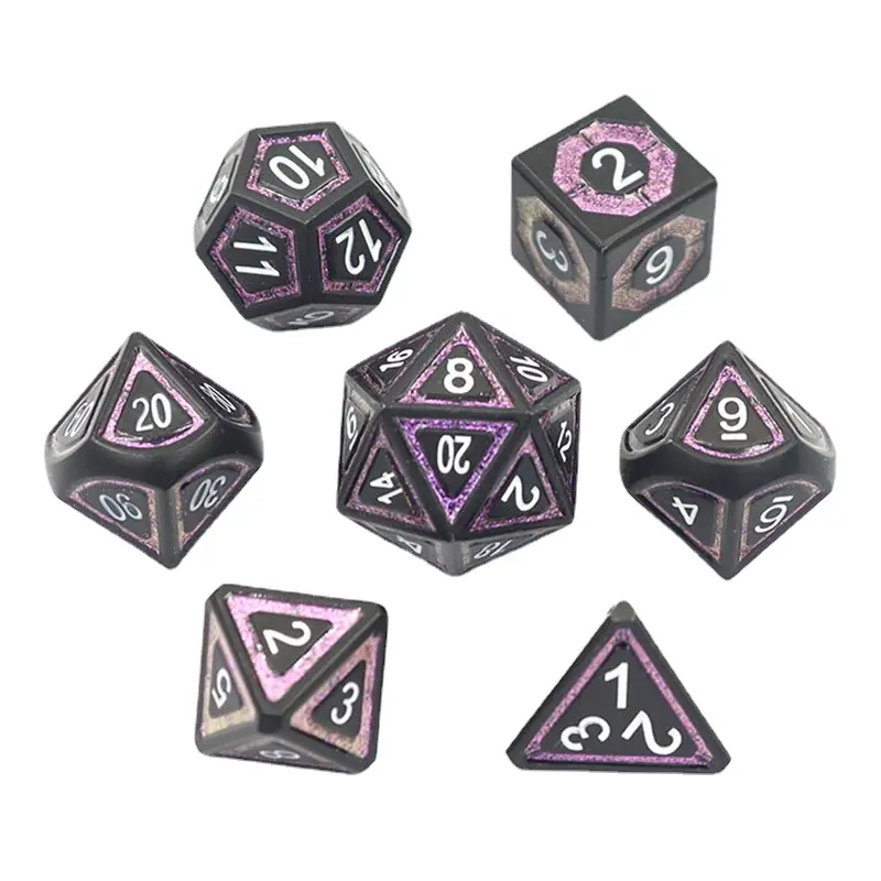 7Pcs/set New Foreign Trade Zinc Alloy Multi-sided Dice 14MM Dice DND  Board Game Dice Set