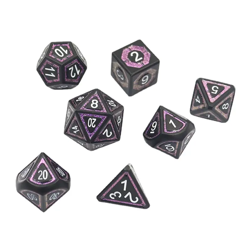 7Pcs/set New Foreign Trade Zinc Alloy Multi-sided Dice 14MM Dice DND  Board Game Dice Set