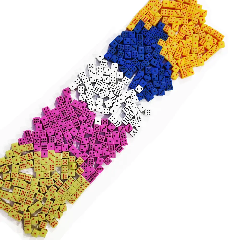 1000pcs/Pack 5mm Mini Small Acrylic Dice Accessories #5 Square Corner Colorful Dot Puzzle Drinking Cubes