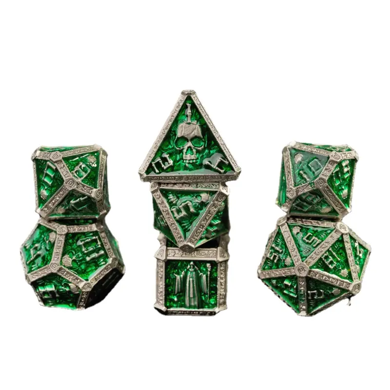 New Wizardry Dice Polygonal Metal Dice Board Game Entertainment Cross Border Metal Dice