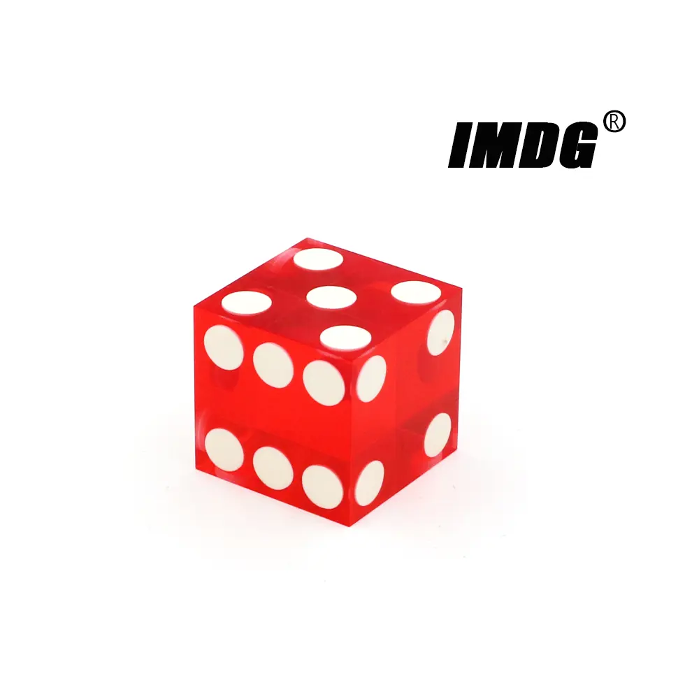 5pcs/pack High-grade Precise Dice Right Angle Transparent Resin Red Dice High Quality Boutique Game Dice