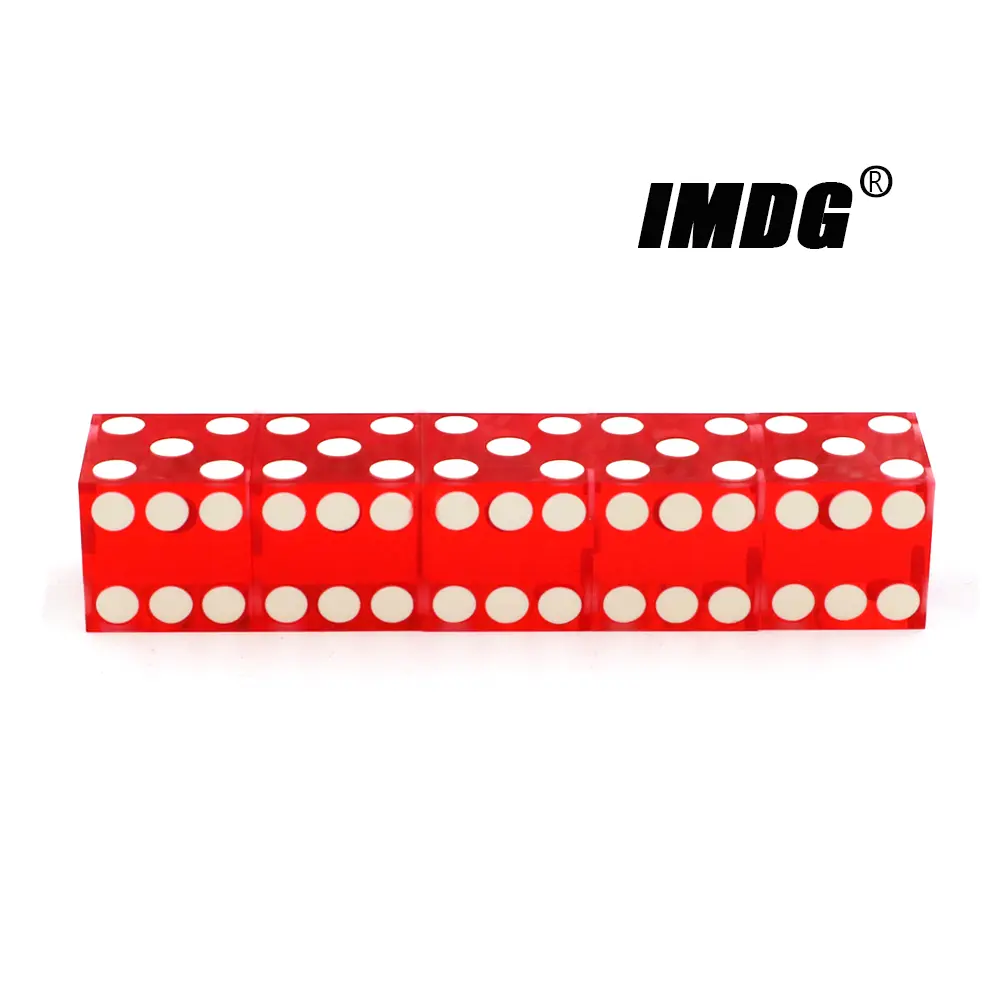 5pcs/pack High-grade Precise Dice Right Angle Transparent Resin Red Dice High Quality Boutique Game Dice