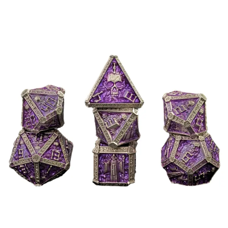 New Wizardry Dice Polygonal Metal Dice Board Game Entertainment Cross Border Metal Dice