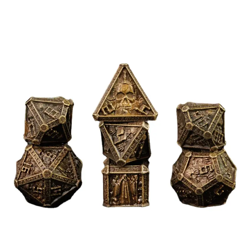 New Wizardry Dice Polygonal Metal Dice Board Game Entertainment Cross Border Metal Dice