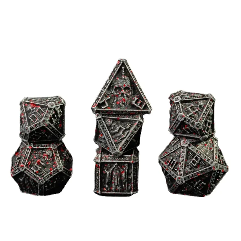 New Wizardry Dice Polygonal Metal Dice Board Game Entertainment Cross Border Metal Dice