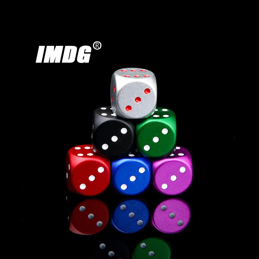 1pc New Colorful Aluminum Alloy  Metal Dice 16mm Round Corner Boutique Game Dice