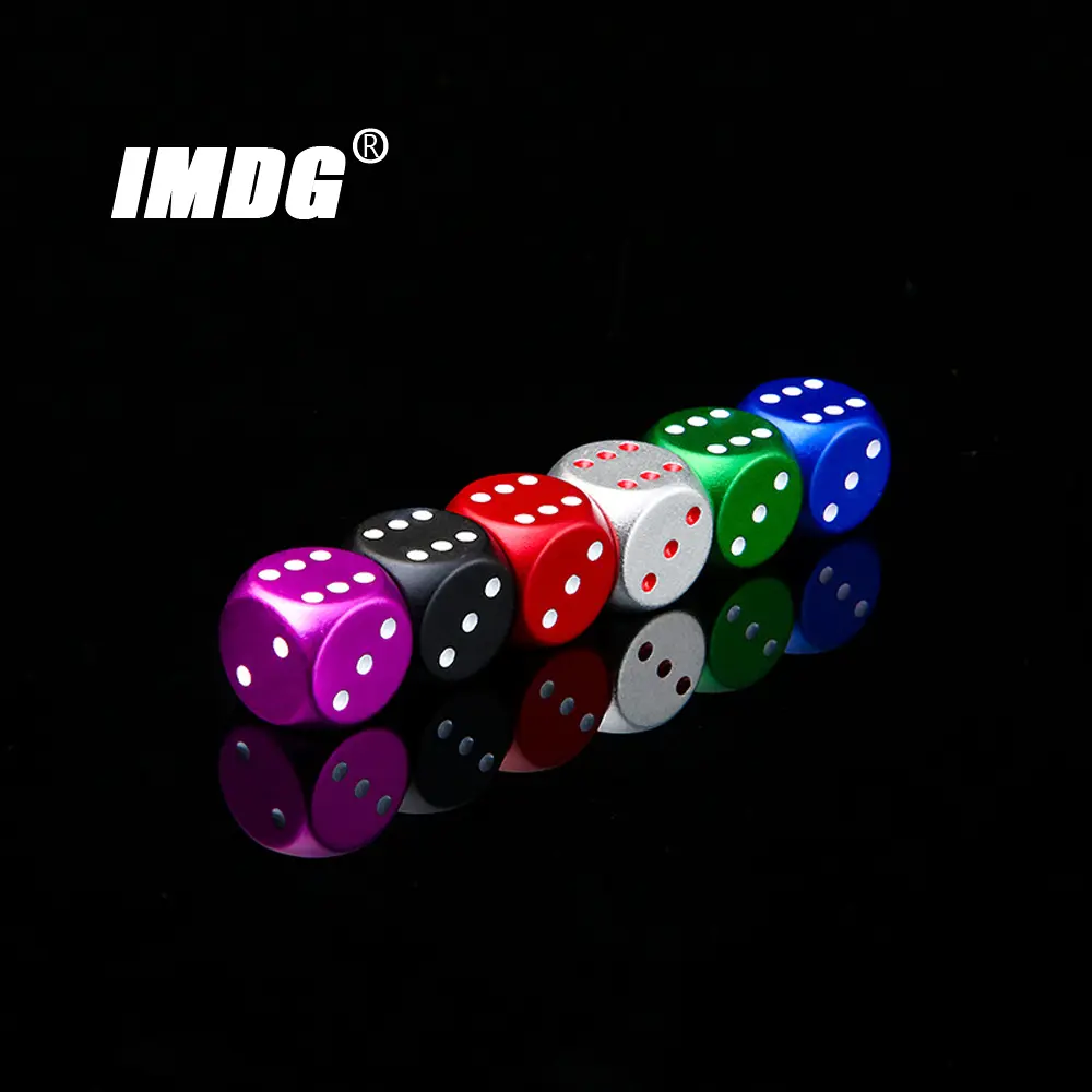 1pc New Colorful Aluminum Alloy  Metal Dice 16mm Round Corner Boutique Game Dice