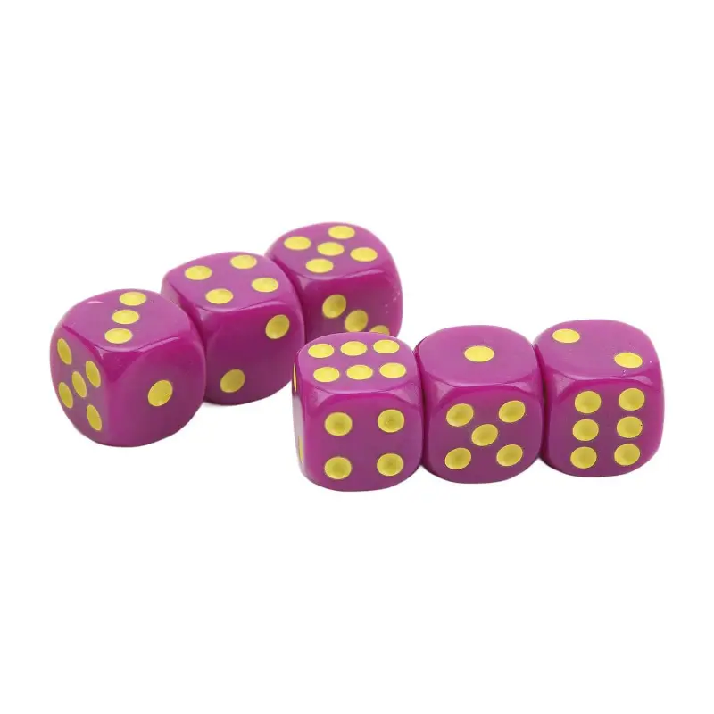 10Pcs/set Purple Dice Export Toy Set Accessories Dice Color Dice Purple Yellow Dots 1.6CM