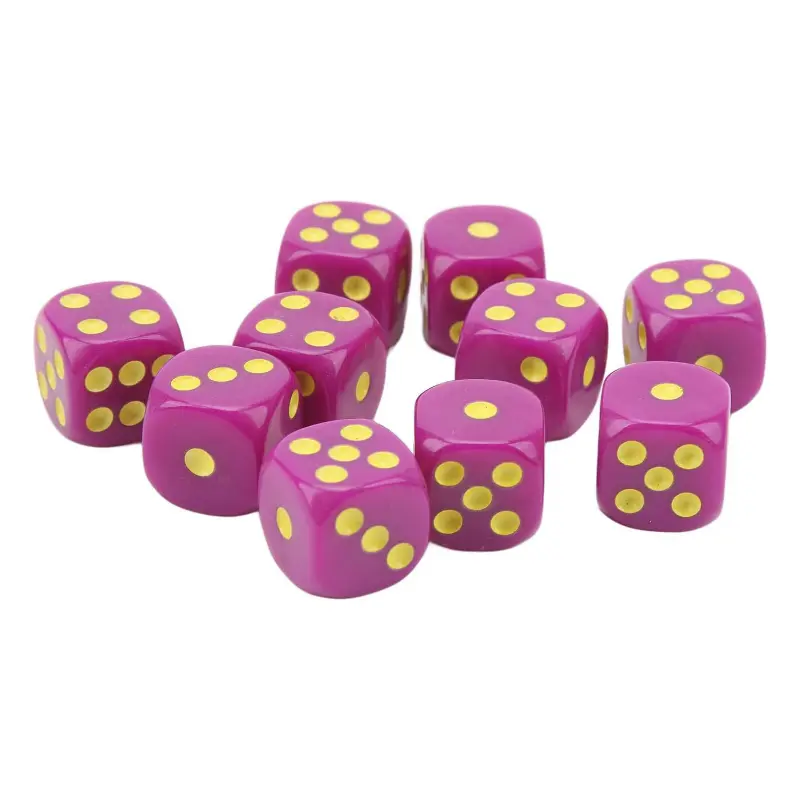 10Pcs/set Purple Dice Export Toy Set Accessories Dice Color Dice Purple Yellow Dots 1.6CM