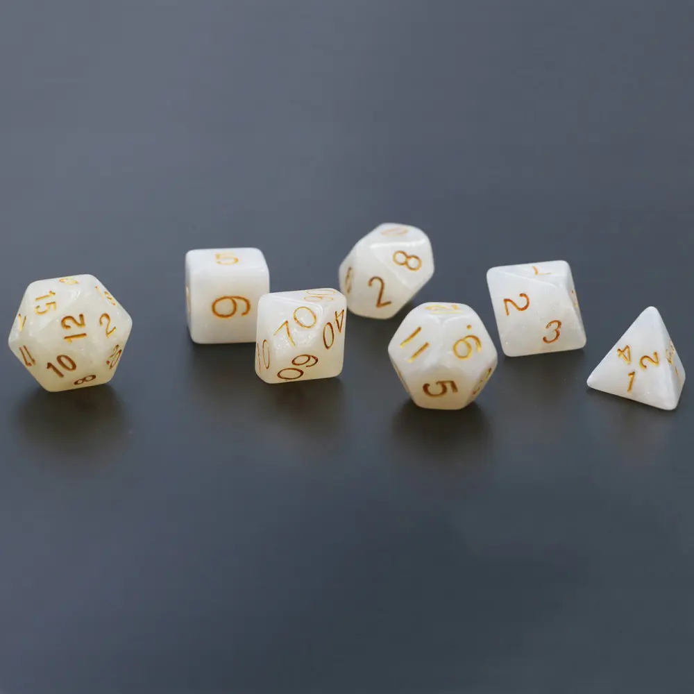 IMDG Creative 7pcs/set RPG Game Dice Colorful Multicolor Dice Cubes Transparent Baby Blue D4 D6 D8 D10 D12 D20
