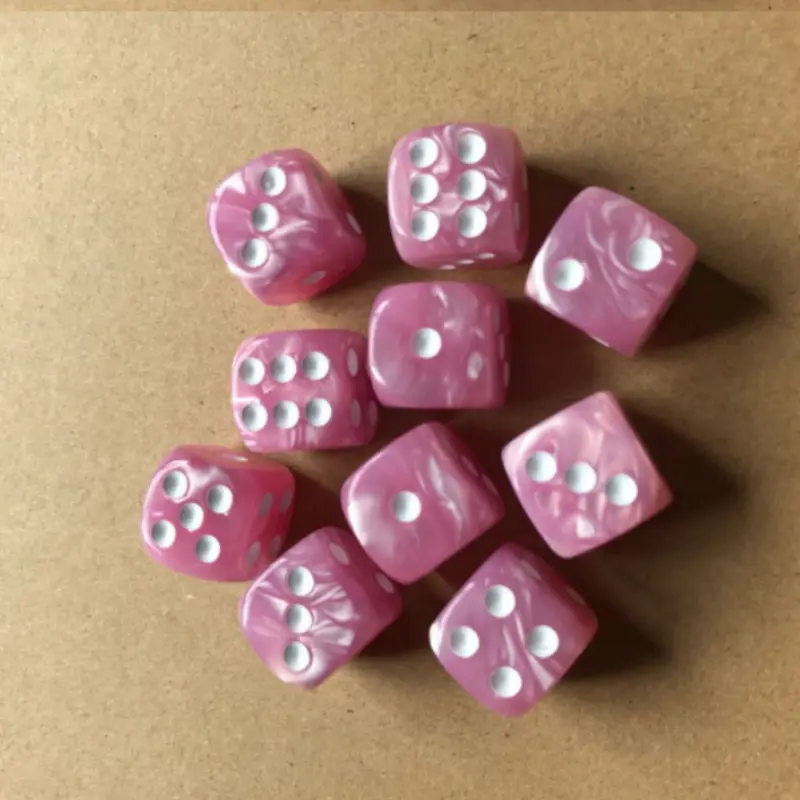 10Pcs/set Foreign Trade Hot Selling 16mm Rounded Pearl Pattern Point Number Dice Regular Digital Dice