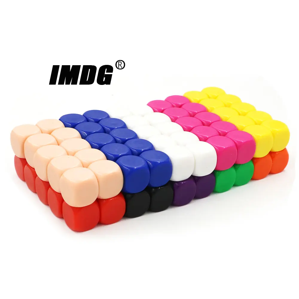 10pcs/pack Blank Dice Acrylic 16mm Multicolor #16 Teaching Props Game Accessories Mathematical Tools Rounded Corner