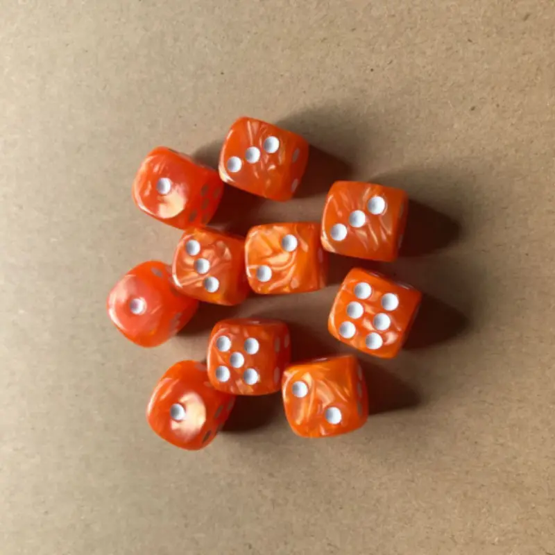 10Pcs/set Foreign Trade Hot Selling 16mm Rounded Pearl Pattern Point Number Dice Regular Digital Dice