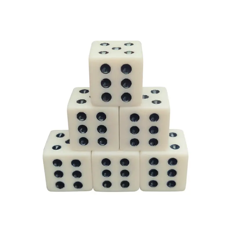 10Pcs/set 2021 Foreign Trade Hot Sale Melamine Dice 16mm Right Angle Ivory Point Sieve KTV Nightclub Dice