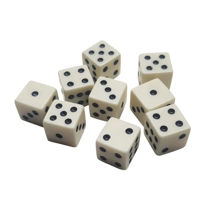 10Pcs/set 2021 Foreign Trade Hot Sale Melamine Dice 16mm Right Angle Ivory Point Sieve KTV Nightclub Dice