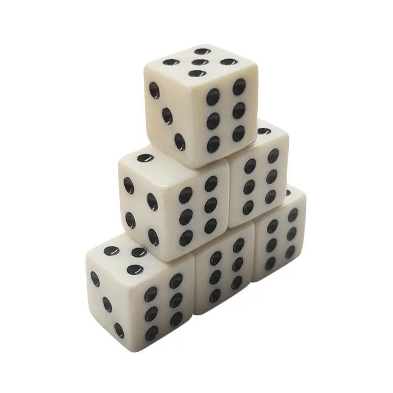 10Pcs/set 2021 Foreign Trade Hot Sale Melamine Dice 16mm Right Angle Ivory Point Sieve KTV Nightclub Dice