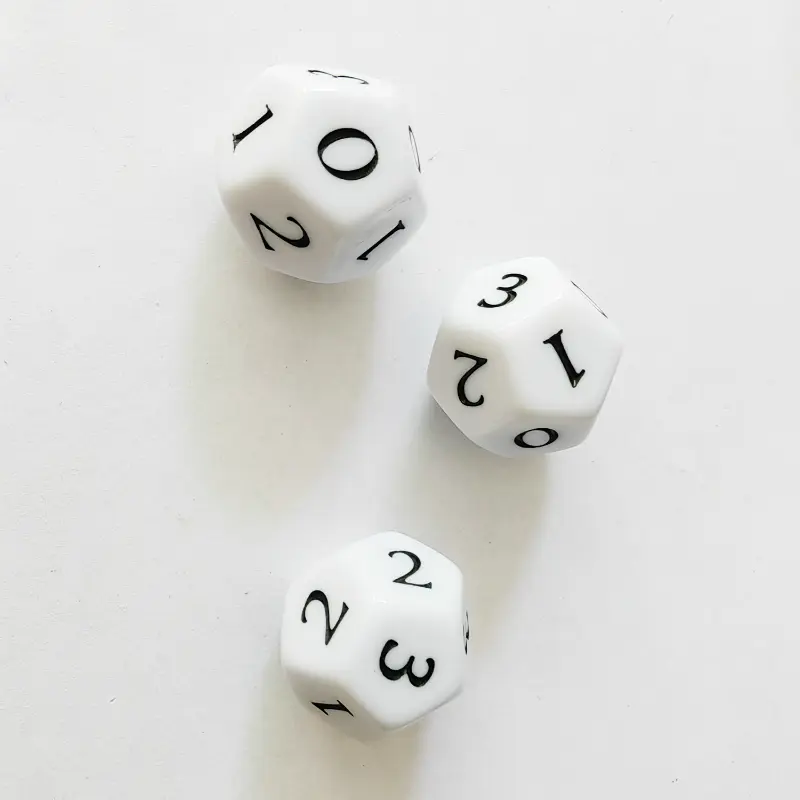 1Pcs 12 Sided Digital Dice 0-3 Each 3 Sided Special Dice Board Game Accessories