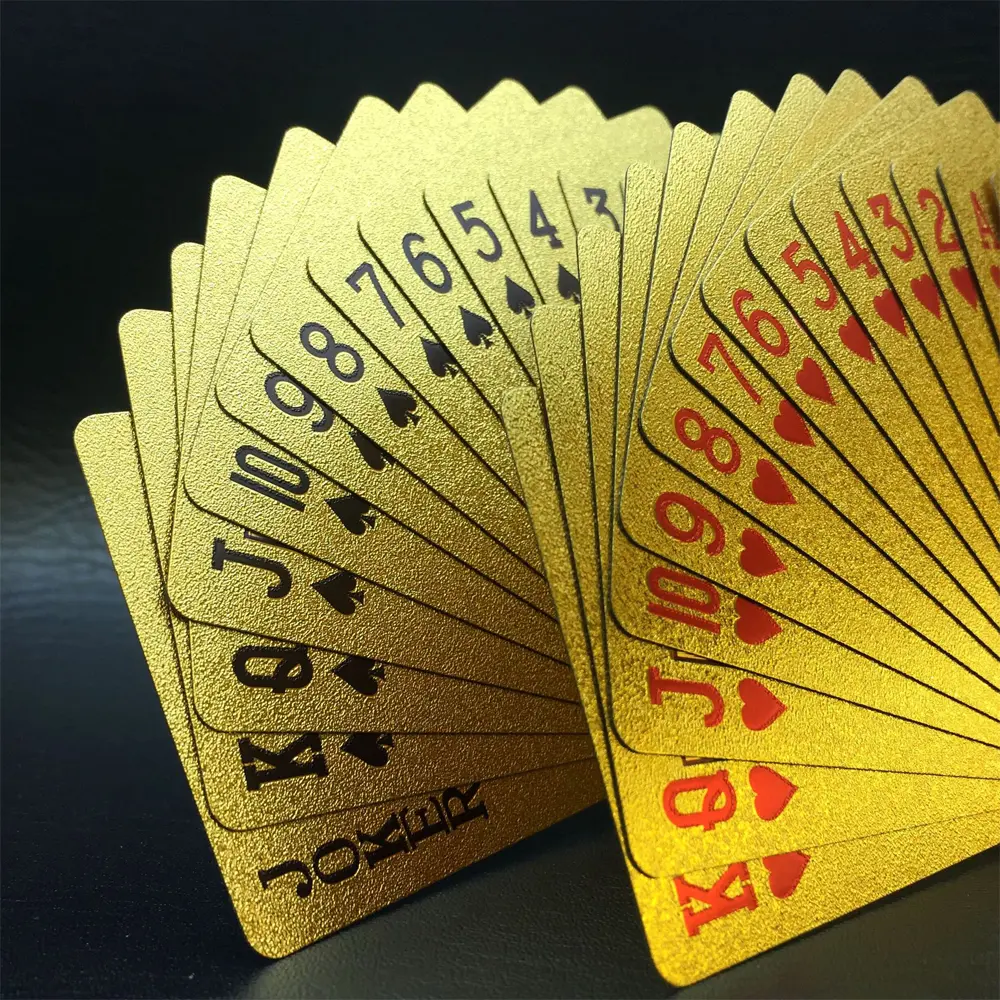 New Colorful Gold Poker Dubai Scenery Golden Playing Cards Waterproof PET/PVC Plastic Poker Tourism Souvenir