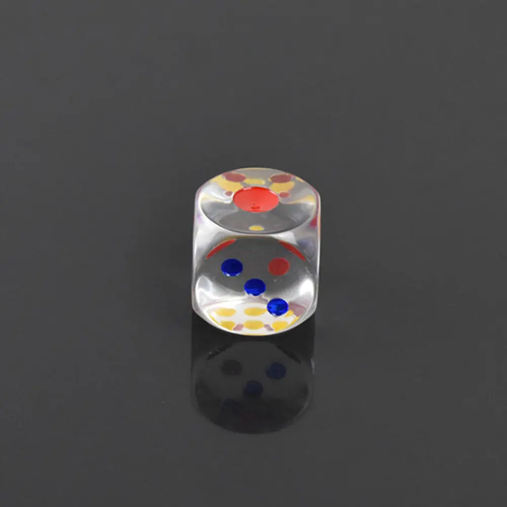 2pcs/Pack Transparent Acrylic Dice 34mm Multicolor #34 Dot Round Corner High Quality Boutique Flying Chess Game Dice