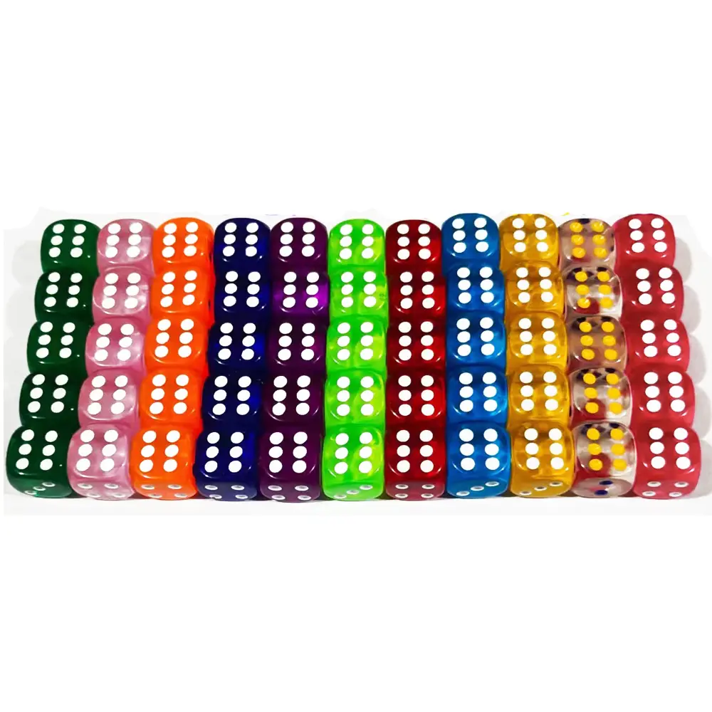 10pcs/Pack Colors Acrylic Dice 18mm Transparent Round Corner #18 High Quality Boutique Game Dice Cubes