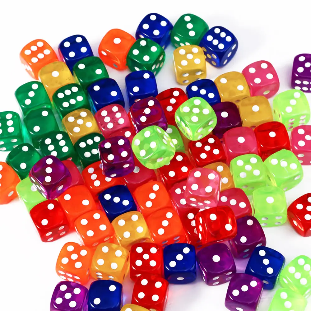 10pcs/Pack Colors Acrylic Dice 18mm Transparent Round Corner #18 High Quality Boutique Game Dice Cubes