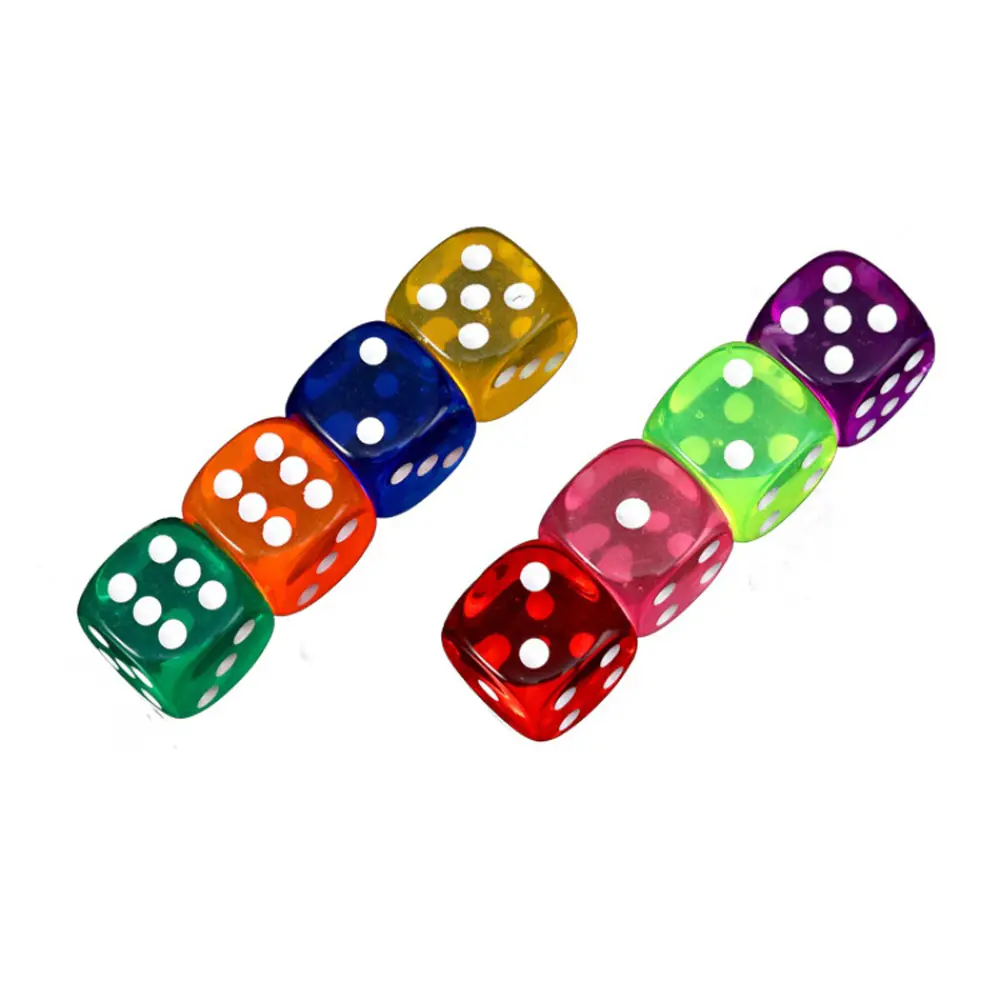 10pcs/Pack Colors Acrylic Dice 18mm Transparent Round Corner #18 High Quality Boutique Game Dice Cubes