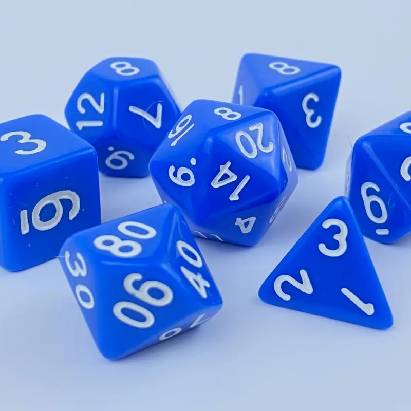 7Pcs/set New Acrylic Dice Board Game Entertainment DND Polyhedral Dice Solid Color Series