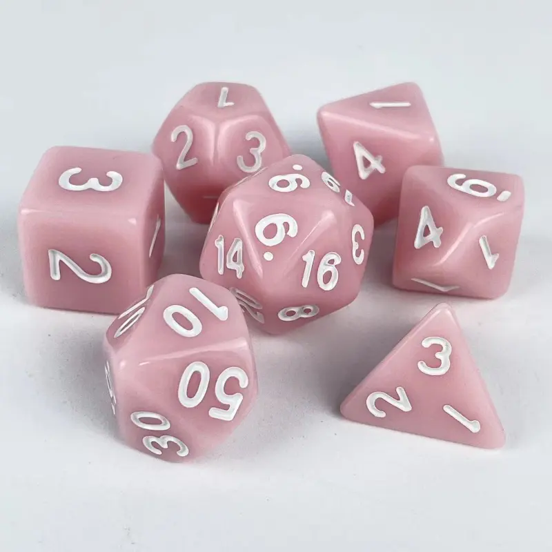 7Pcs/set New Acrylic Dice Board Game Entertainment DND Polyhedral Dice Solid Color Series