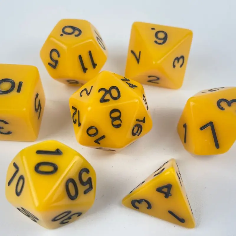 7Pcs/set New Acrylic Dice Board Game Entertainment DND Polyhedral Dice Solid Color Series