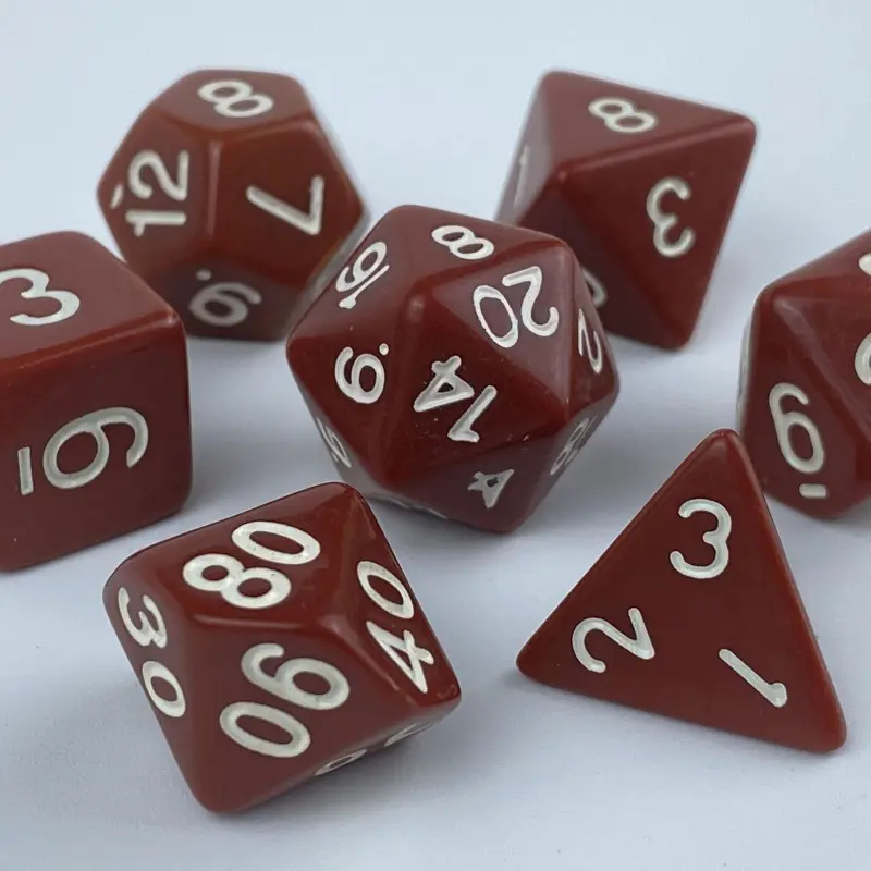 7Pcs/set New Acrylic Dice Board Game Entertainment DND Polyhedral Dice Solid Color Series