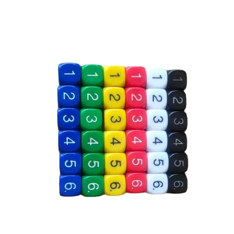12Pcs/set 2021 Foreign Trade Hot Sale 16mm Rounded Solid Color Color Digital Dice