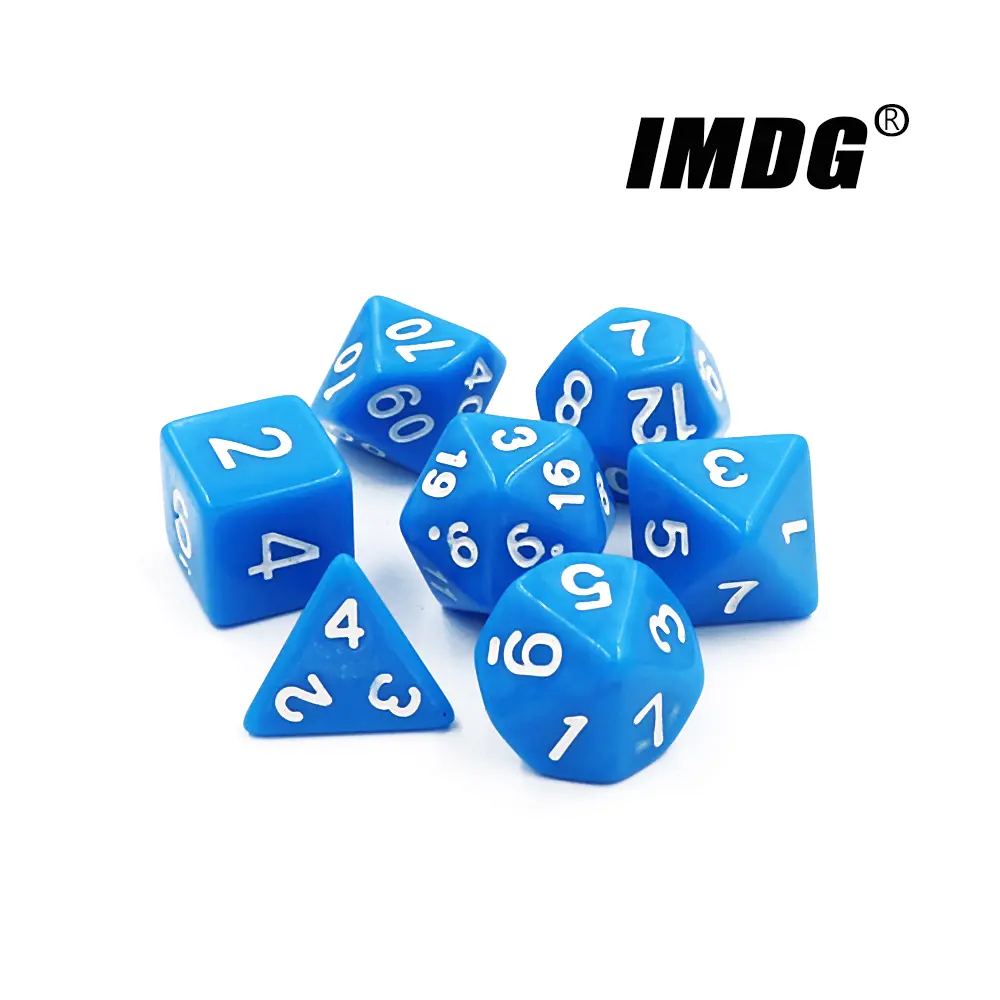 IMDG 7pcs/set RPG Game Dice Polyhedron Acrylic DND Solid Color Multicolor Digital Cubes