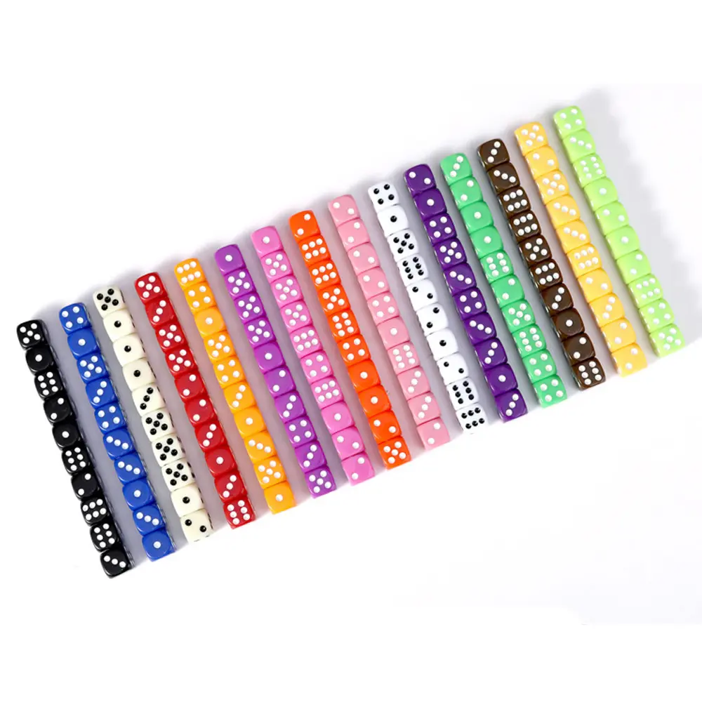 10pcs/pack New Acrylic Dots Dice 16mm Round Corner Multicolor Board Game Mahjong Accessories Cubes 1.6CM