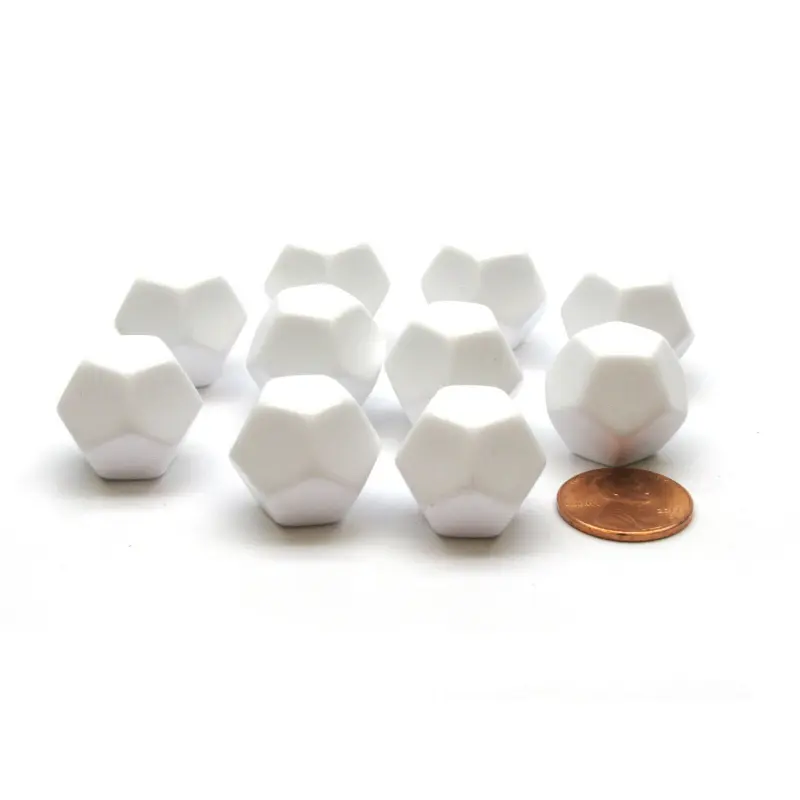 10Pcs/set Foreign Trade Hot Sale Small Size 12 Face Smooth Plate Color Blank Dice Multi Color Optional 19MM