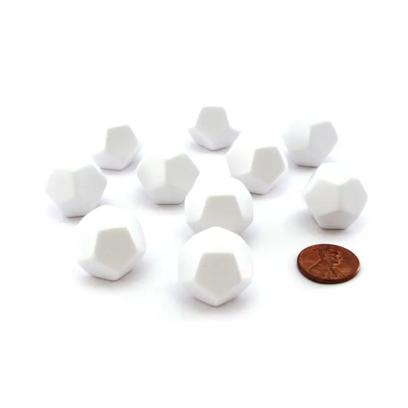 10Pcs/set Foreign Trade Hot Sale Small Size 12 Face Smooth Plate Color Blank Dice Multi Color Optional 19MM