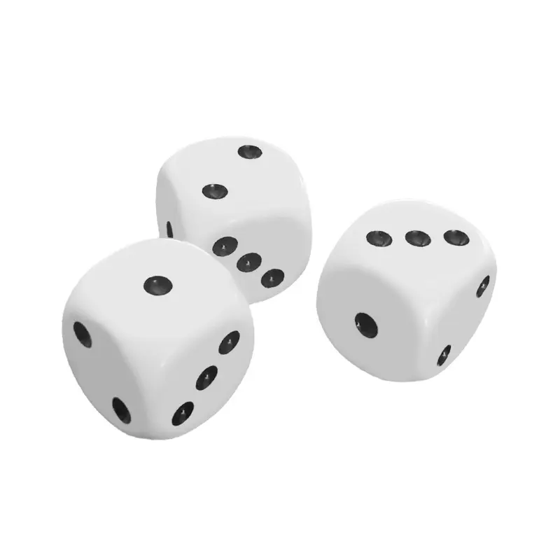 6Pcs/set High-grade Resin Dice 16mm Rounded Corners White Dots Dice Bar KTV Dice Minimum 1 Point Maximum 3 Points