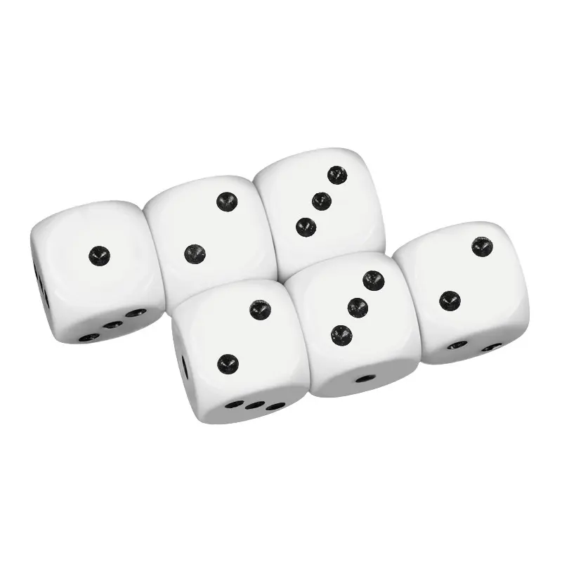 6Pcs/set High-grade Resin Dice 16mm Rounded Corners White Dots Dice Bar KTV Dice Minimum 1 Point Maximum 3 Points