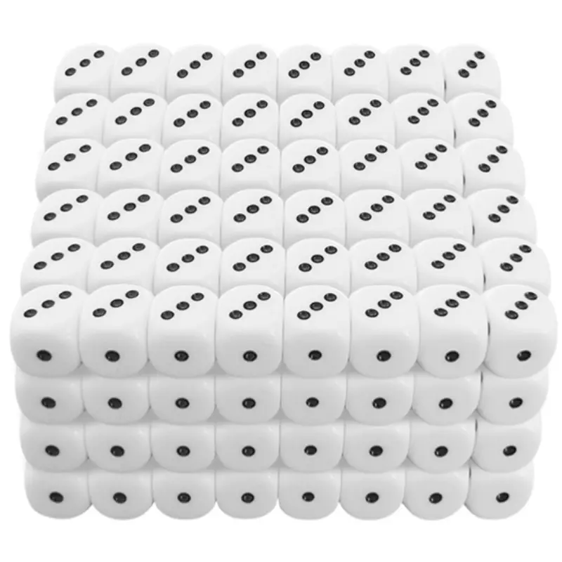 6Pcs/set High-grade Resin Dice 16mm Rounded Corners White Dots Dice Bar KTV Dice Minimum 1 Point Maximum 3 Points