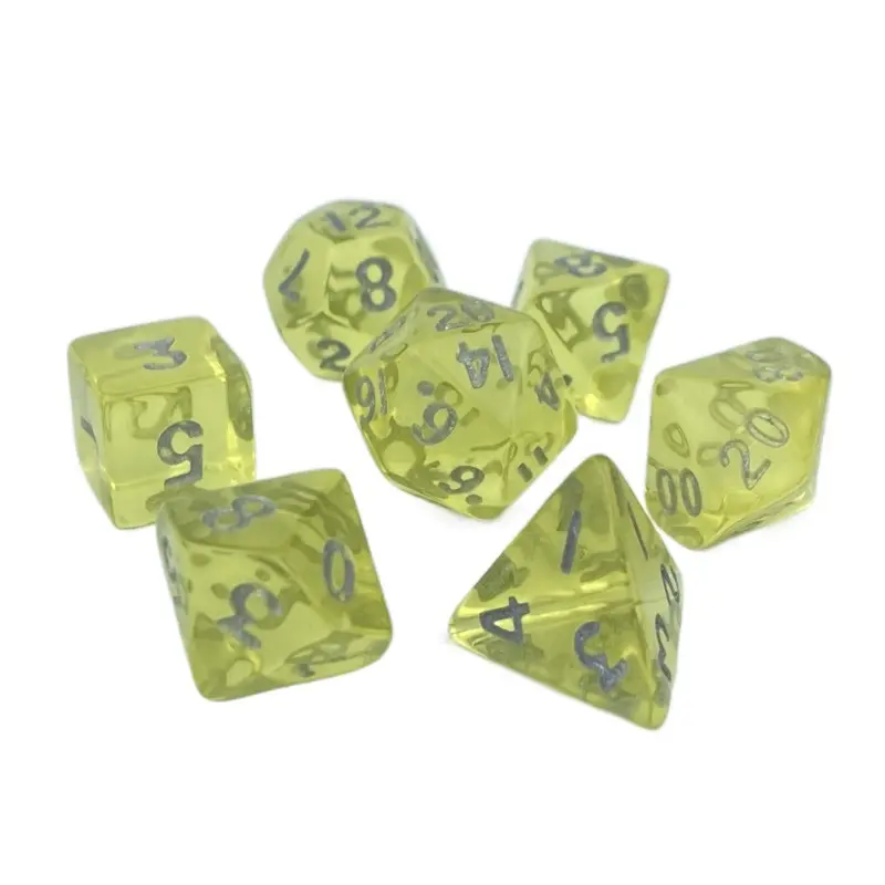 A Set of 7 New Acrylic Dice Board Games, Polyhedral Dice Mini Series