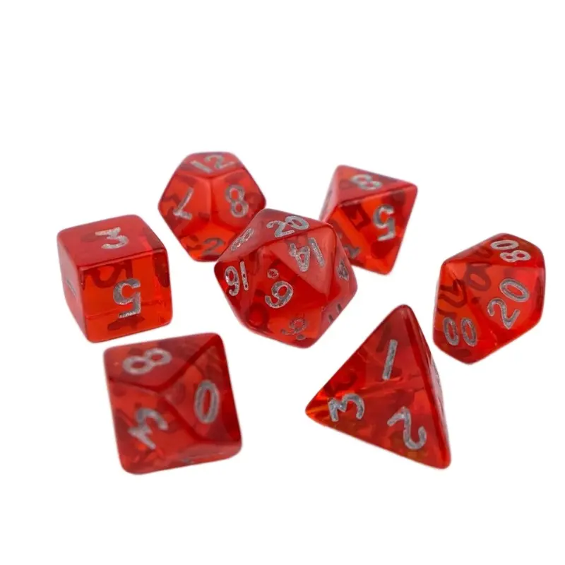 A Set of 7 New Acrylic Dice Board Games, Polyhedral Dice Mini Series