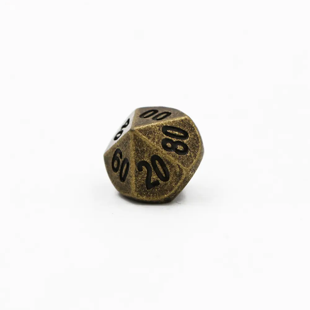 1pcs D10 (00-90) Polyhedron RPG Dice 10-sides Accessories Metal Dice DND Different Color Digital Game Dice