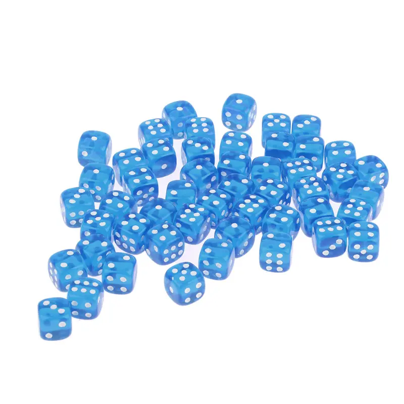 20pcs/pack Colors Acrylic Dice 12mm Transparent Round Corner High Quality Boutique Dots Game Dice